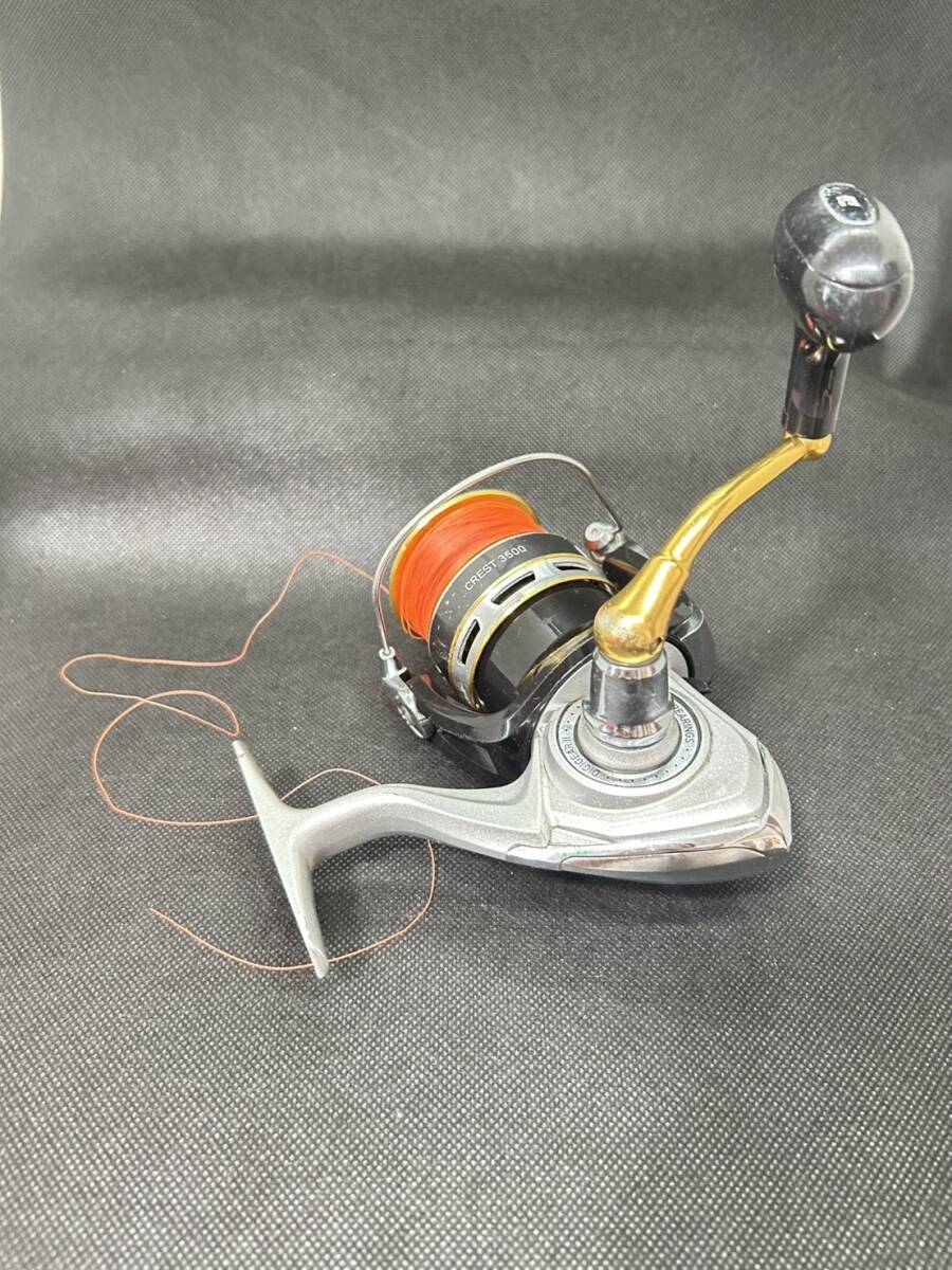 DAIWA ダイワ スピニングリール CREST 3500/050519 DIGIGEARⅡ ブラック 黒 ゴールド 金 シルバー 銀 釣り糸絡まり 現状品拍卖