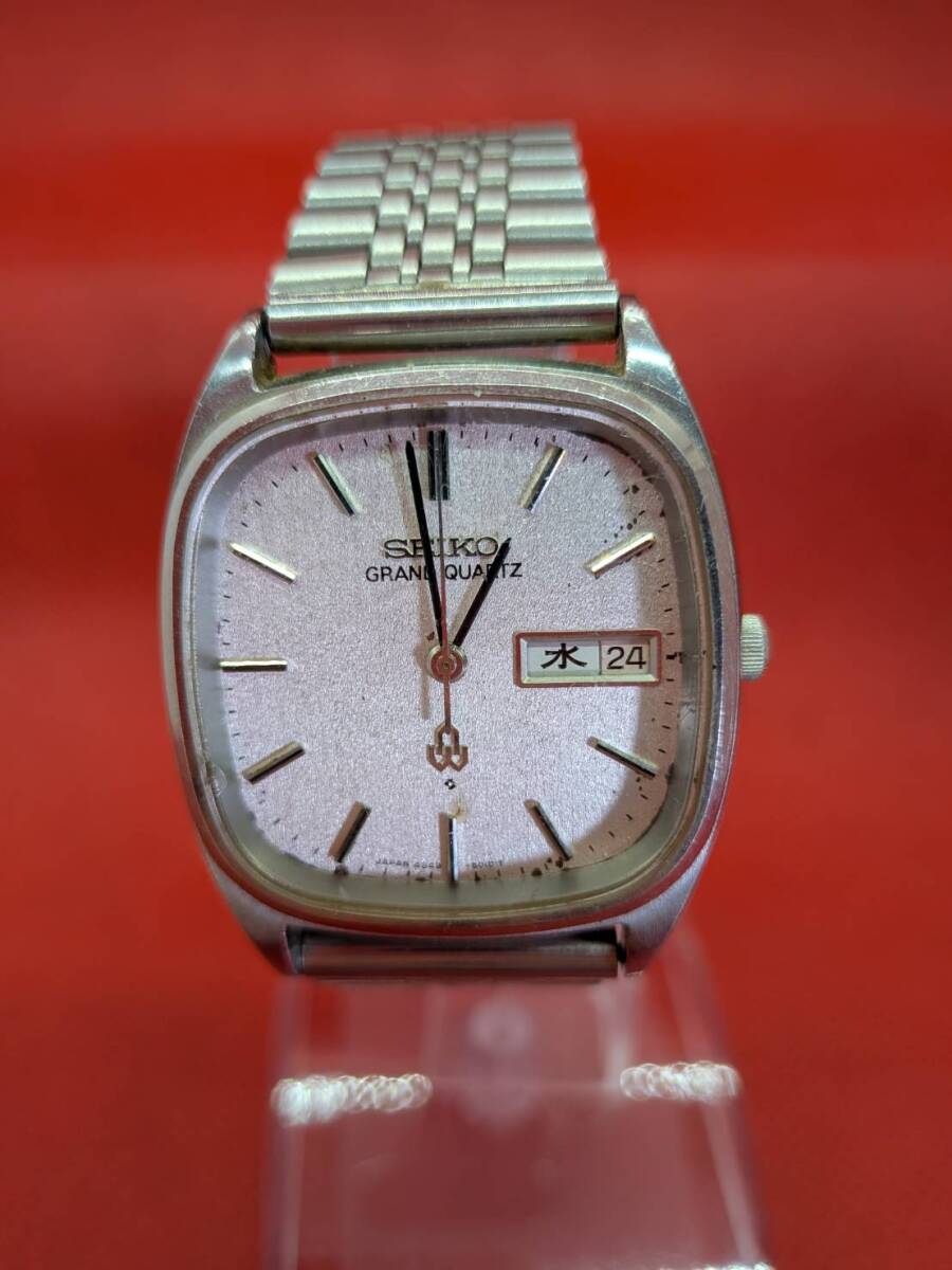 SEIKO セイコー GRAND QUARTZ グランドクォーツ 4843-5010 (表) 4843-5011(裏) スクエア シルバー 不動/電池切れ/中古 リューズ動作OK 拍卖