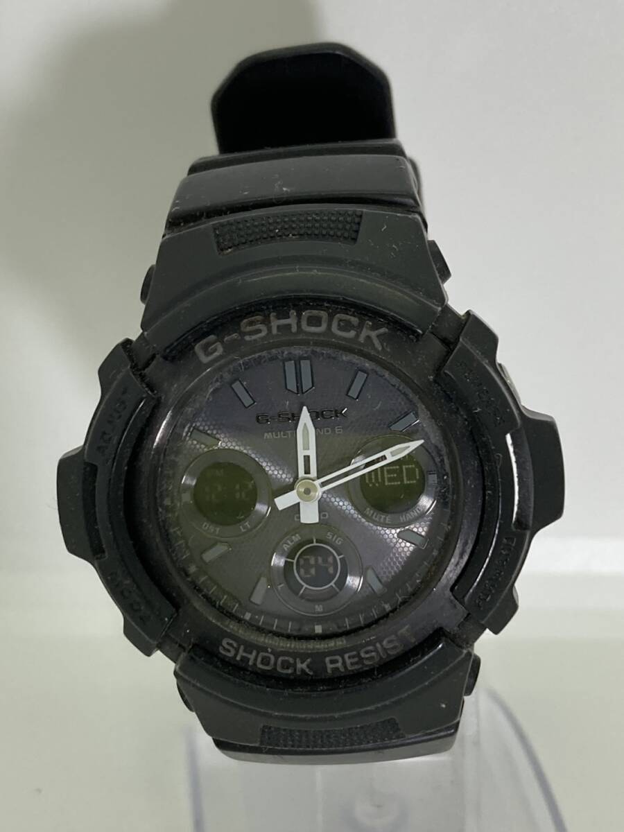 稼働品 CASIO カシオ G-shock ジーショック 5230 AWG-M100B マルチバンド6 メンズ腕時計 電波ソーラー 現状品 黒 中古 拍卖