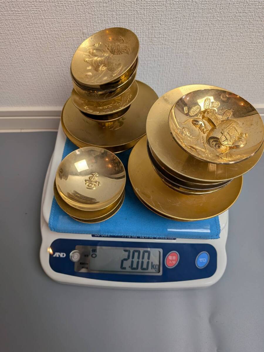 総重量2kg 金メッキ 盃 金杯 まとめ売り 大量 24K GP 中古拍卖