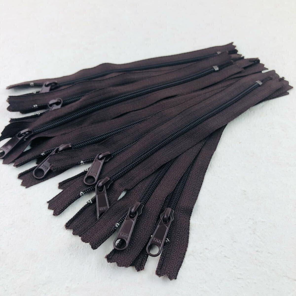 YKK ファスナー 16cm 10本 16センチ ブラウン コイルファスナー 茶色拍卖