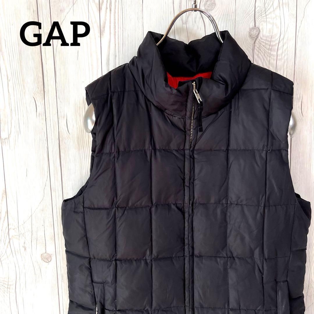OLD GAP オールドギャップ ダウンベスト ブロック 黒 メンズSサイズ 古着 ユニセックス 男女兼用拍卖