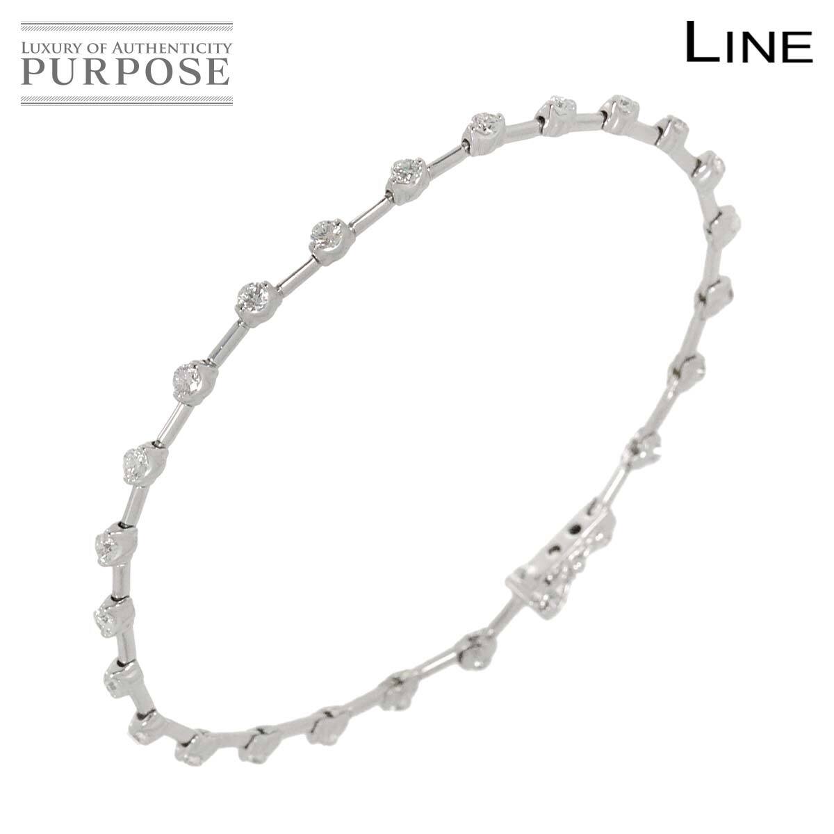 デビアス DE BEERS ライン LINE ダイヤ 1.25ct ブレスレット 17cm K18 WG ホワイトゴールド 750 Diamond Bracelet 90293217拍卖