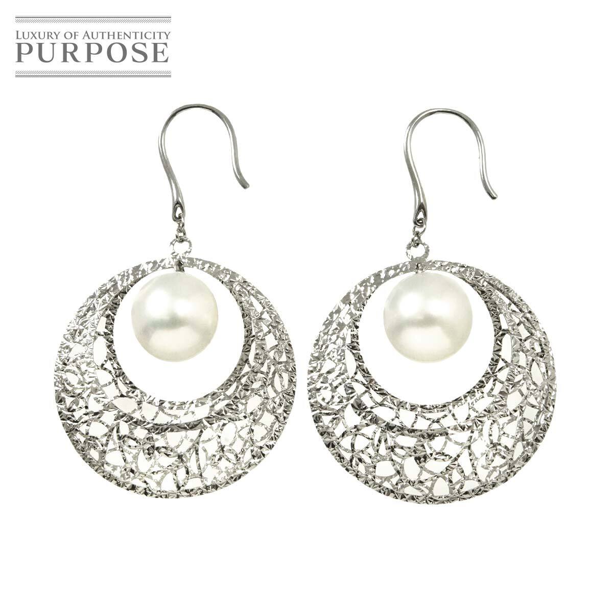 白蝶真珠 9.5mm K18 WG ピアス ホワイトゴールド 750 パール Pearl Earrings Pierced 90298421拍卖