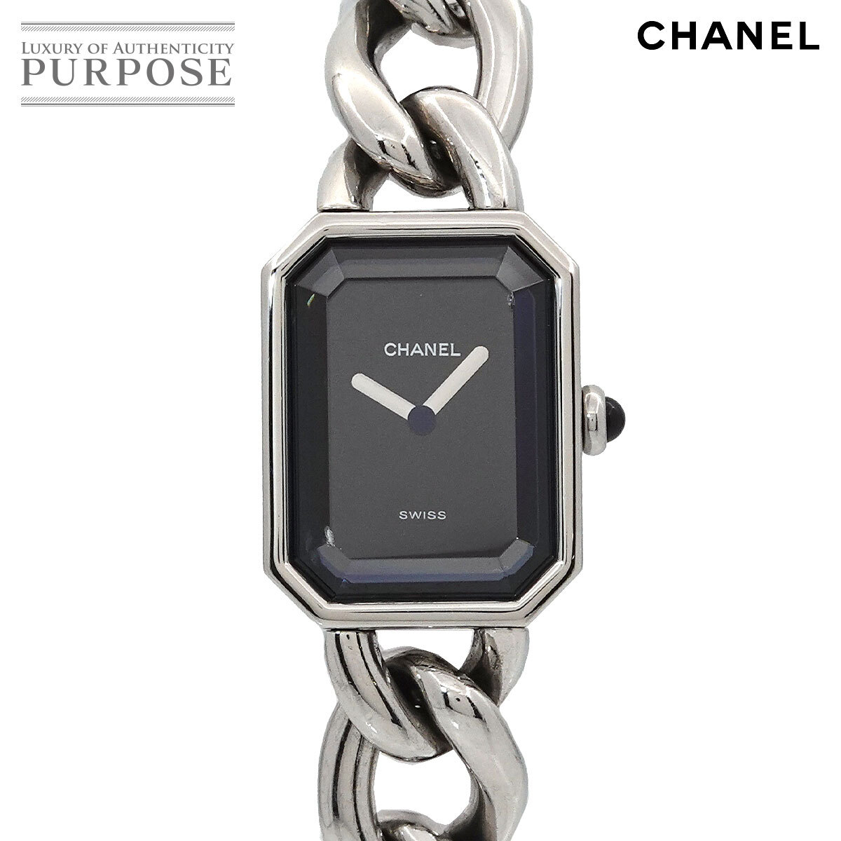 シャネル CHANEL プルミエール Lサイズ H0452 ヴィンテージ レディース 腕時計 ブラック クォーツ ウォッチ Premiere 90298885拍卖