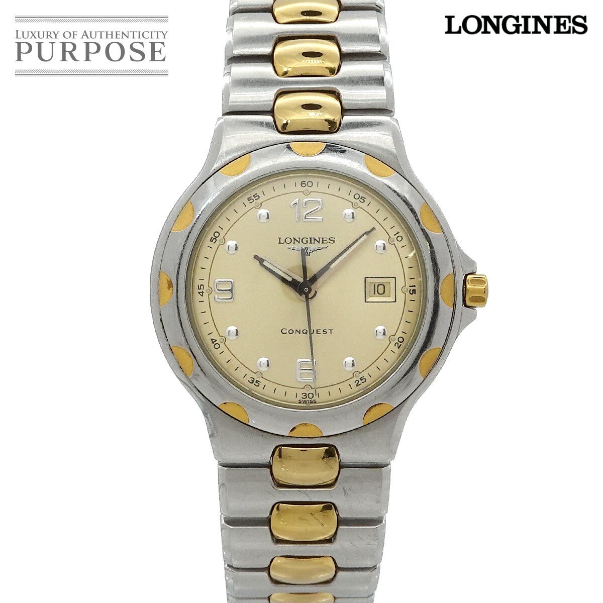 ロンジン LONGINES コンクエスト L1 505 3 レディース 腕時計 デイト シャンパンゴールド クォーツ ウォッチ Conquest 90297715拍卖