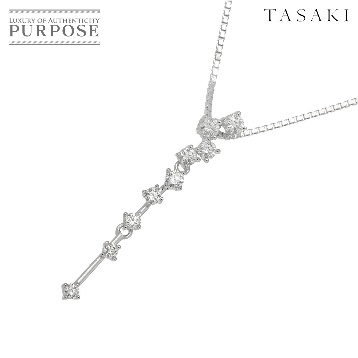 タサキ TASAKI ダイヤ 0.36ct ネックレス 45cm K18 WG ホワイトゴールド 750 田崎真珠 Diamond Necklace 90295150拍卖