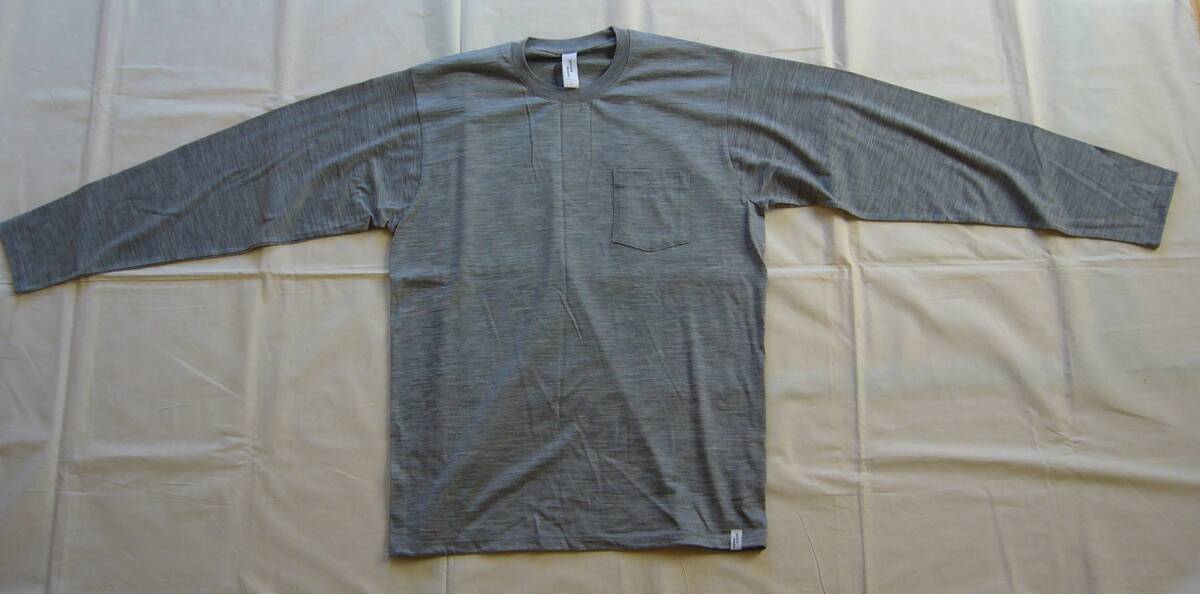 未使用 good&woolen L/S POCKET TEE グッドアンドウーレン 長袖Tシャツ Lサイズ グレー拍卖