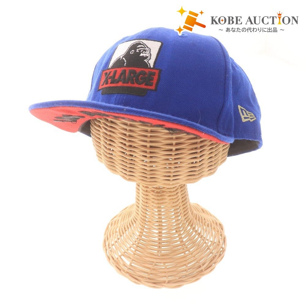 ■ X-LARGE エクストララージ NEW ERA 59FIFTY キャップ LOS ANGELES 帽子 ゴリラ ロゴ メンズ 7 7/8 62.5cm ブルー拍卖