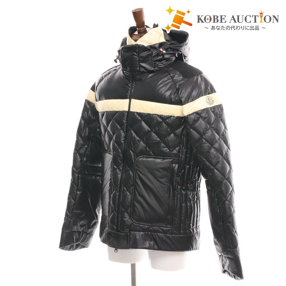 ■ MONCLER モンクレール ダウンジャケット アウター 上着 ファスナー フード メンズ L ブラック拍卖