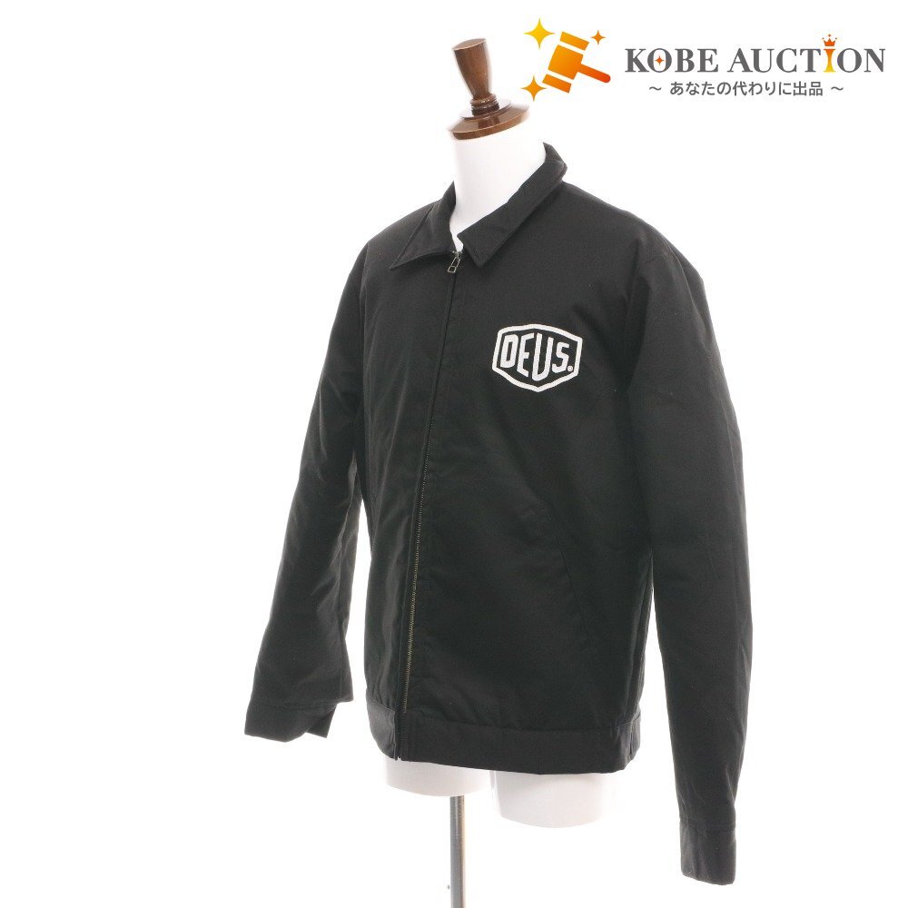 ■ Deus ex machina デウスエクスマキナ ジャケット アウター 上着 ファスナー ポケット ロゴ メンズ M ブラック拍卖