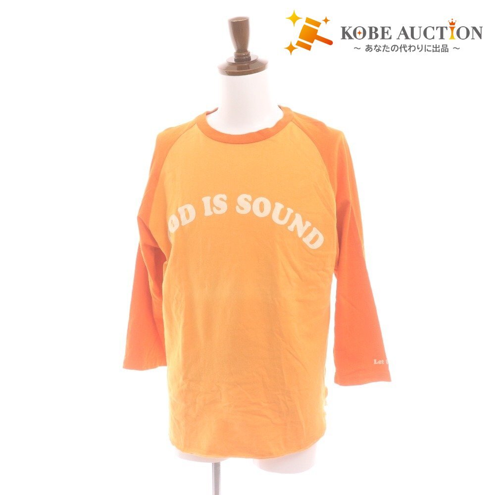 ■ レットイットライド カットソー ロンT 長袖 トップス プリント タイダイ柄 ラグラン 初期 レア メンズ M オレンジ拍卖