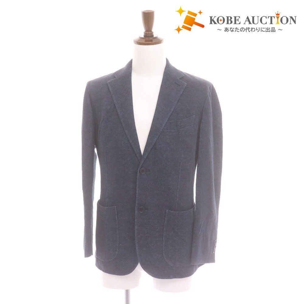 ■ ETONNE エトネ テーラードジャケット 長袖 アウター 襟 フロントボタン 裏地総柄 メンズ M ネイビー拍卖