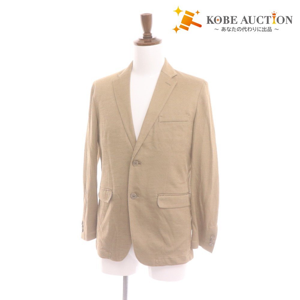 ■ NICOLE ニコル テーラードジャケット 長袖 アウター 襟 フロントボタン 胸ポケット メンズ 46 (Mサイズ相当) ベージュ系拍卖