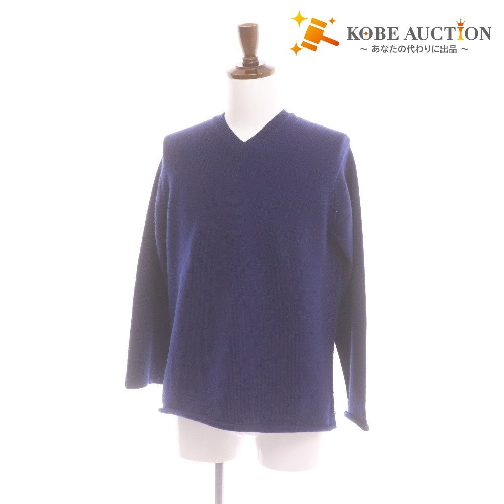 ■ COMME des GARCONS SHIRT コムデギャルソン セーター D-TK9210 長袖 トップス Vネック フランス製 メンズ S ネイビー系拍卖