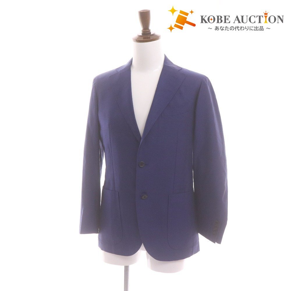 ■ WORLD'S BESPOKE 生地 REDA 1865 テーラードジャケット 長袖 アウター 胸ポケット 襟 ボタン 日本製 メンズ 46R/AM (M相当) ネイビー系拍卖