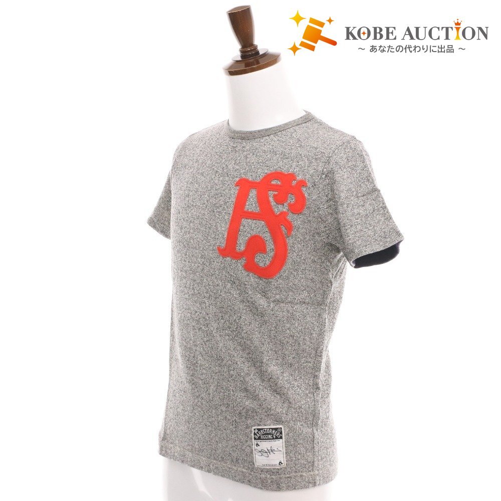 ■ BARNSTORMERS バーンストーマーズ Tシャツ トップス 半袖 丸首パッチ Lot C11-09GY メンズ レディース S グレー拍卖