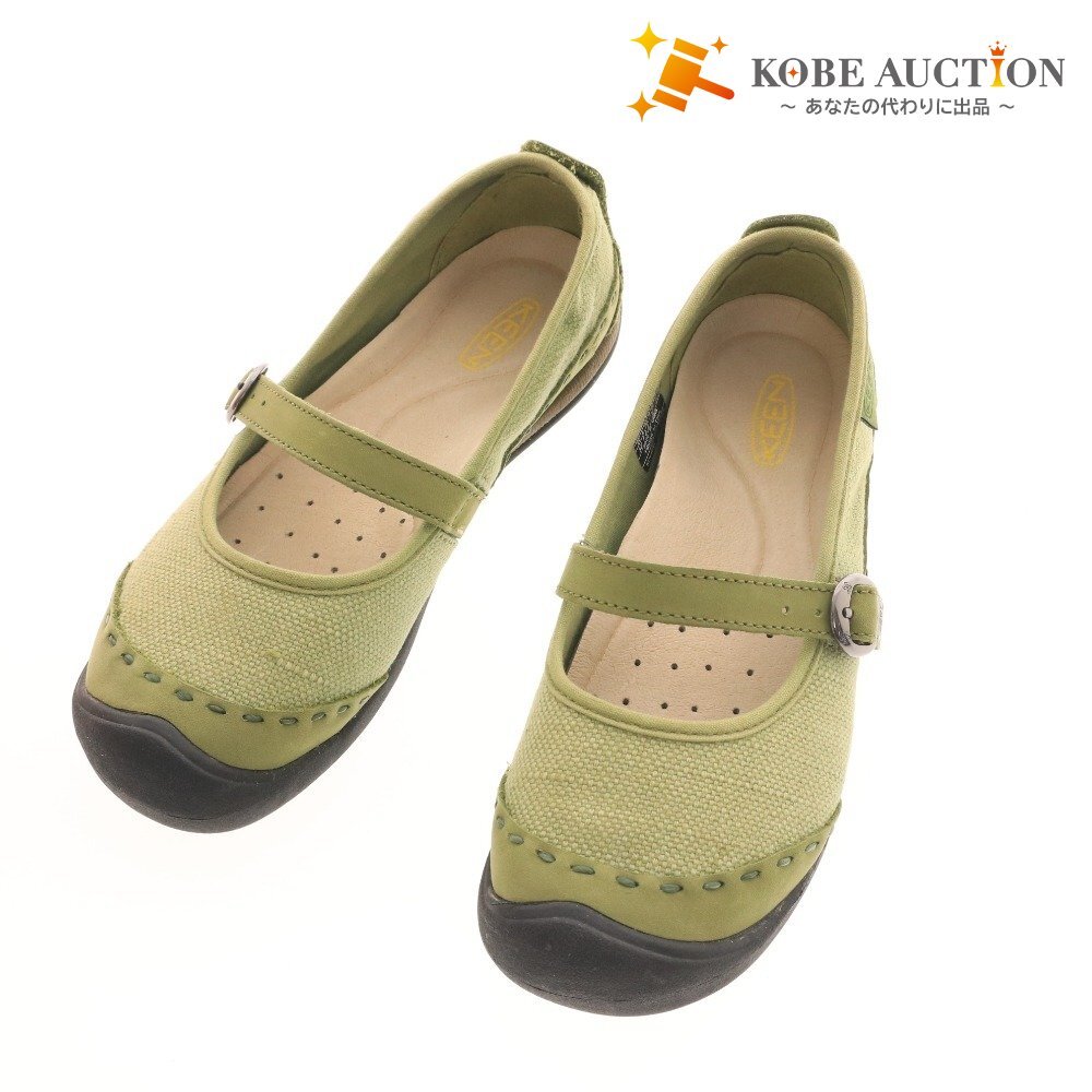 ■ KEEN キーン シューズ 靴 フラットシューズ ストラップ レディース 23.5cm グリーン拍卖