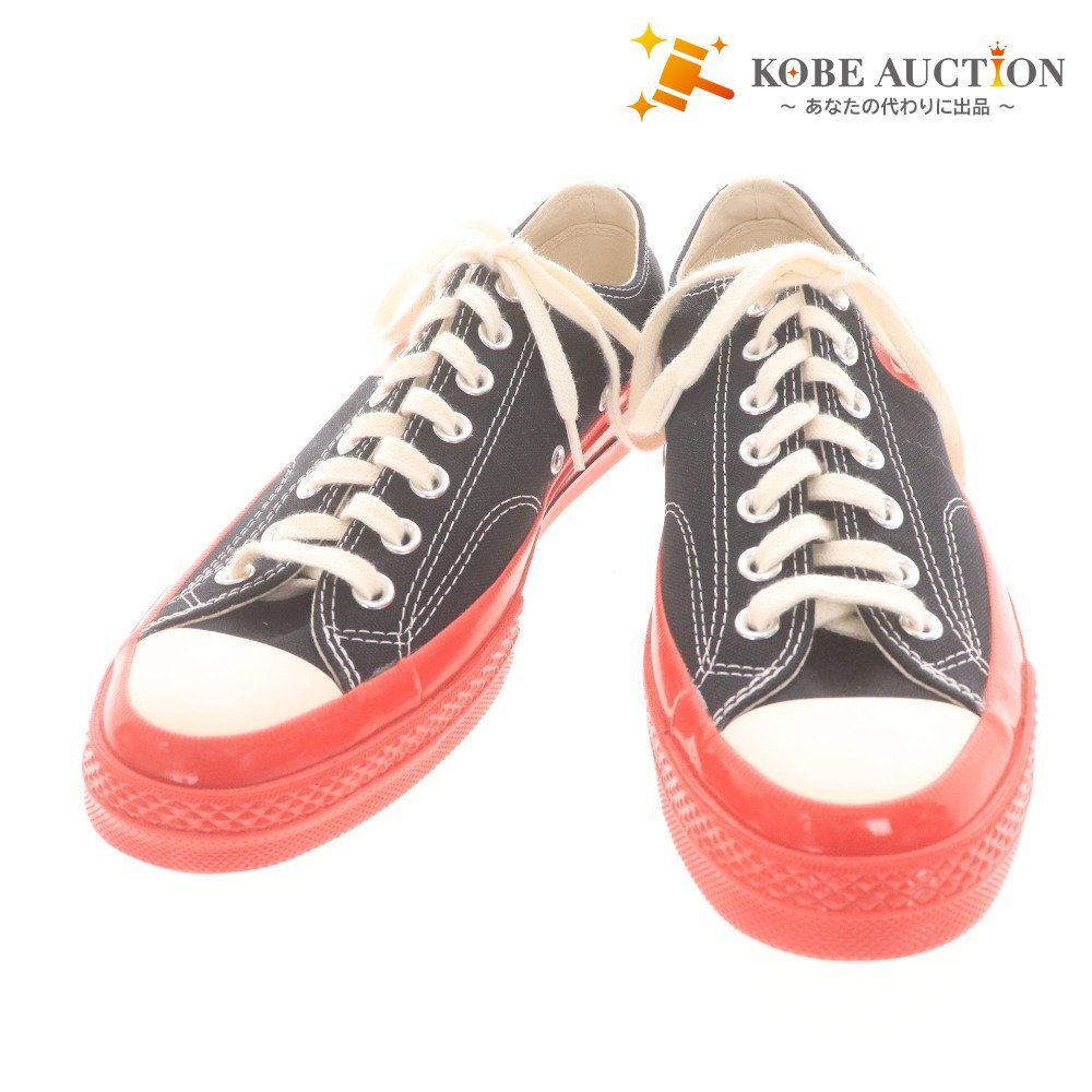 ■ コンバース プレイ コムデギャルソン スニーカー AO1795C 靴 チャック70 ローカット レッドソール メンズ 27.5cm ブラック系 未使用拍卖