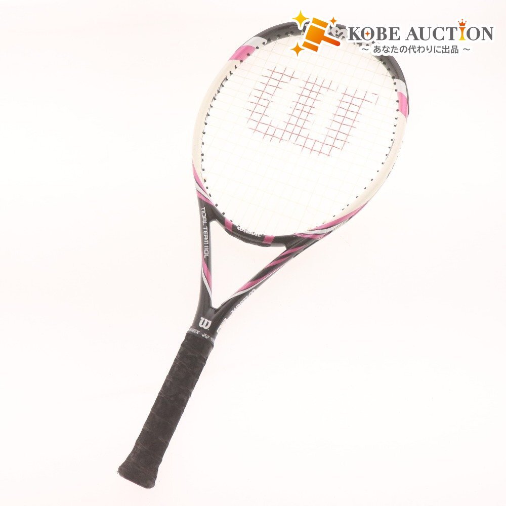 ■ ウィルソン テニスラケット TADAL TEAM 110L 硬式テニス G1 ホワイト ブラック パープル 袋付き拍卖
