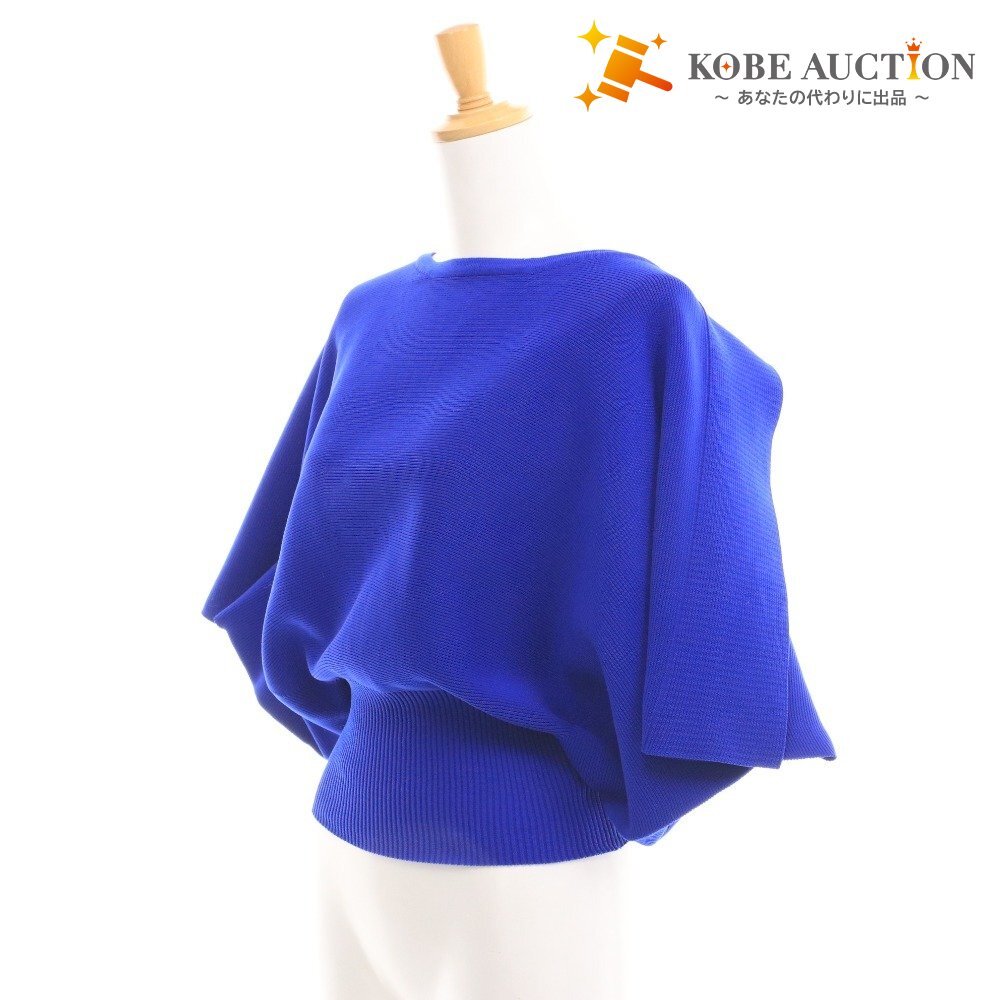 ■ CFCL シーエフシーエル ニット 半袖 CF009KN011 トップス 無地 レディース F ブルー拍卖