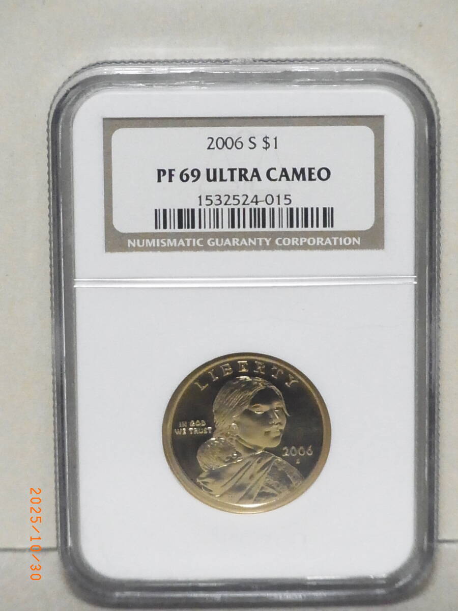 アメリカ合衆国 2006年 NGC PF69 ウルトラカメオ サカジャウア1ドル硬貨 ★送料無料★ 拍卖