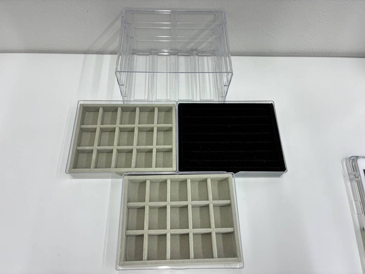 ★【ジュエリーBOX】三段 ベルベット リング収納 ピアス 小物収納15×2段 コレクション 整理 仕切り 引き出し コンパクト収納 ★ №12拍卖