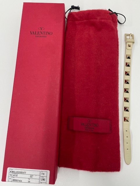 ブランド アクセサリー【 VALENTINO GARAVANI スタッズ ブレスレット アイボリー色 】ヴァレンティノ ガラバーニ ファッション 装飾品 41拍卖