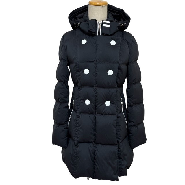 古着 ラブレス LOVELESS ダウンコート クリーニング済み 黒×白 レディース Sサイズ拍卖