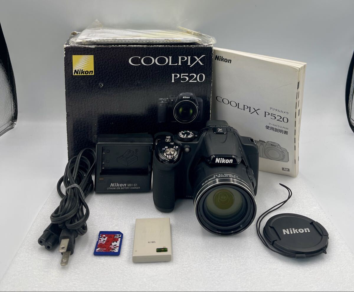 1円〜⑤ 美品 VMPD7-916-42 Nikon ニコン デジカメ COOLPIX P520 クールピクス コンパクトデジタルカメラ 付属品付き 通電確認済み拍卖