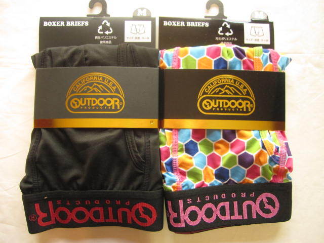*送料無料*新品*M*OUTDOOR*ボクサーブリーフ2枚②*前開き*再生ポリエステル使用*アウトドア*ボクサーパンツ**拍卖