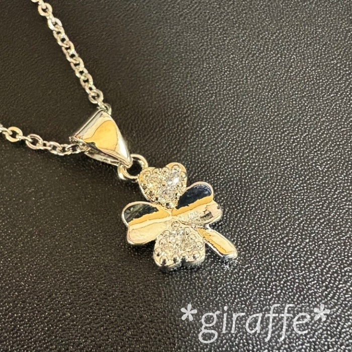 C290 匿名配送 ネックレス レディース 四葉 クローバー s925 シルバー アジャスター有り ジルコニア シンプル 高級感 ペンダント 通勤 拍卖