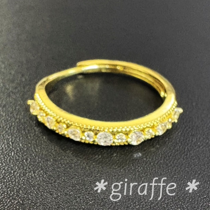 A979 匿名配送 指輪 レディース ジルコニア リング ゴールド フリーサイズ サイズ調節可能 シンプル 透かし彫り ラグジュアリー 高級感拍卖