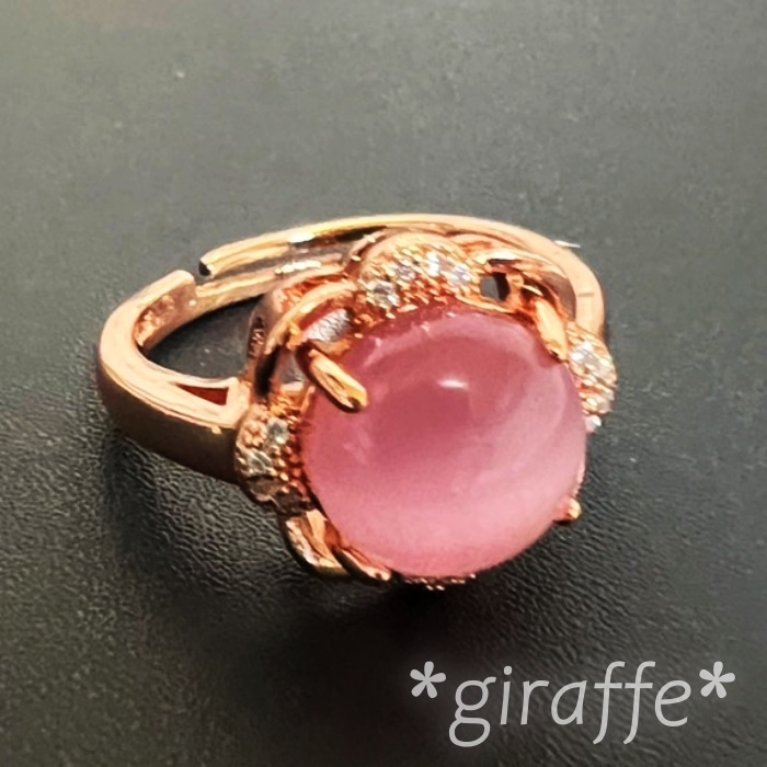 A477 匿名配送 指輪 レディース ローズクォーツ s925 ジルコニア ローズゴールド フリーサイズ サイズ調節可能 花 フラワー ピンク拍卖