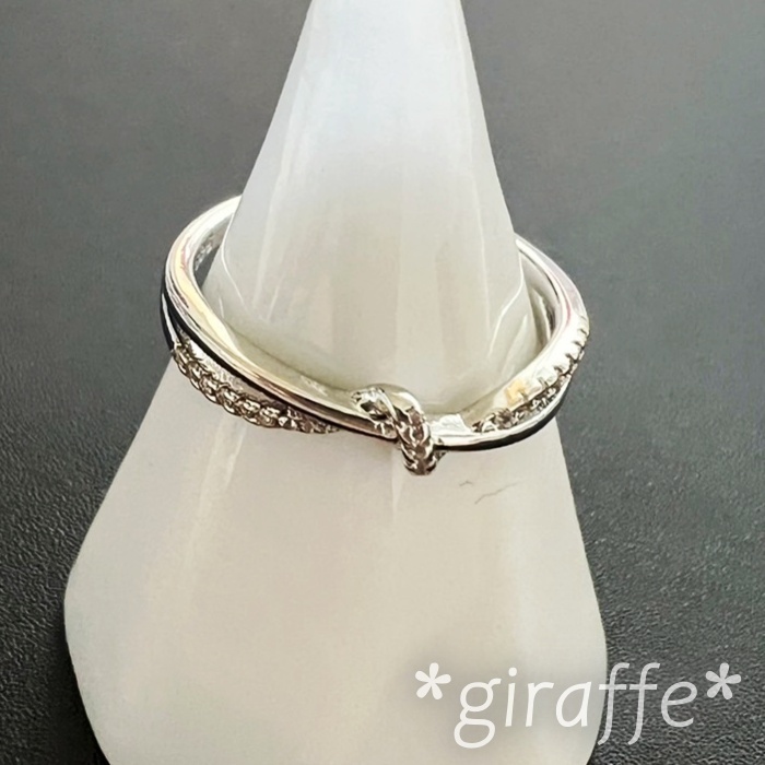 A777 匿名配送 指輪 レディース シルバー リング ジルコニア s925 フリーサイズ サイズ調節可能 ノット拍卖