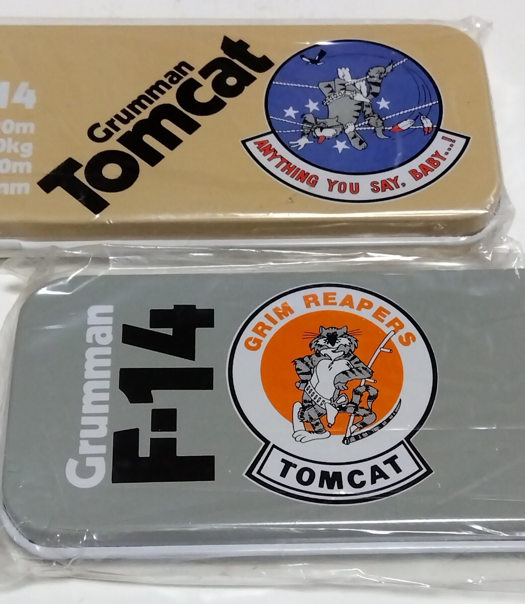 ☆mitukan ミツカン【Grumman Tomcat F-14】日本製 缶ペンケース 筆箱 2種「GRIM REAPERS」「ANYTHING YOU SAY,BABY」トムキャット 猫 ネコ拍卖