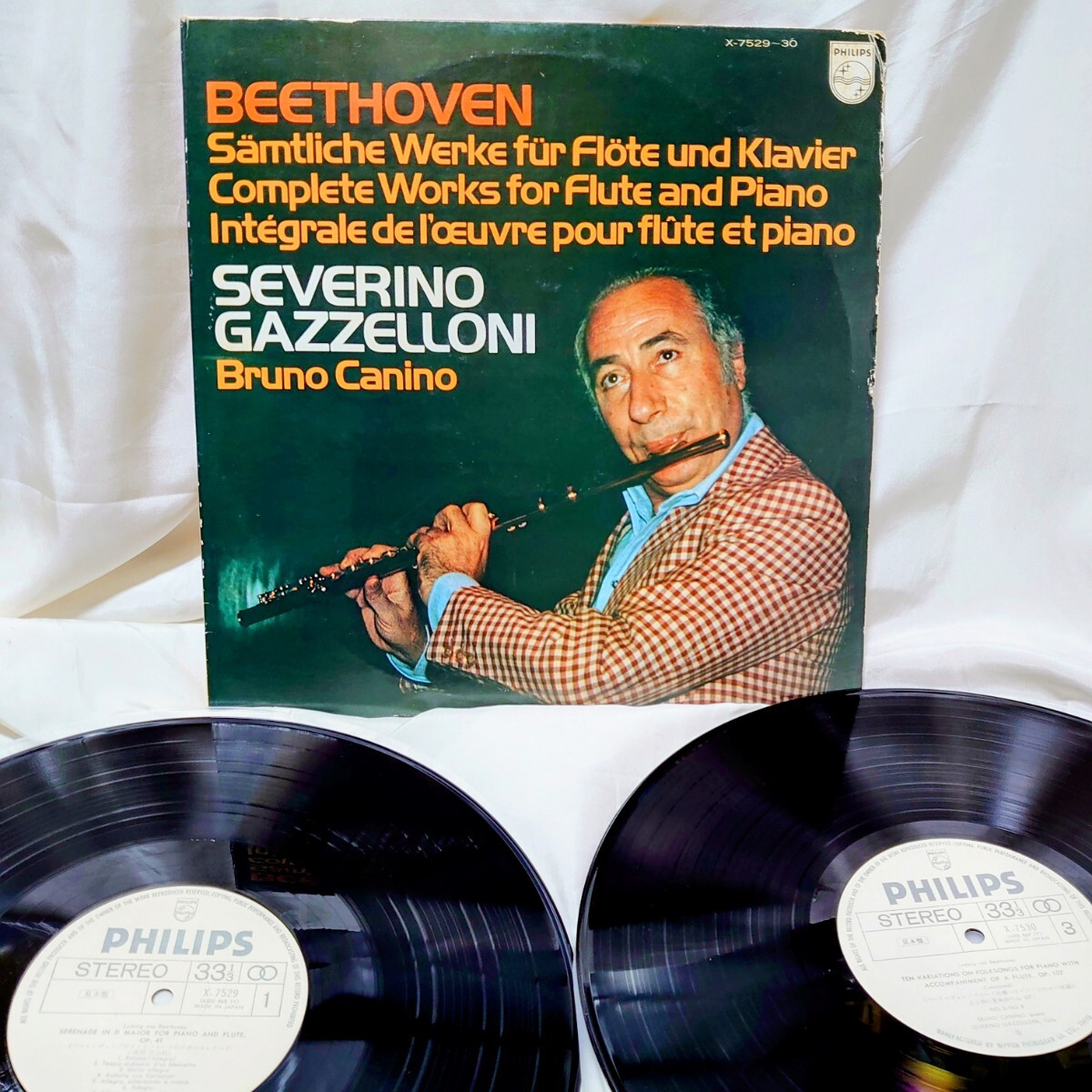 A465【見本盤/LP2枚組】 ブルーノカニーノ セヴェリーノガッゼローニ / ベートーヴェン PHILIPS X-7529-30 クラシック 12インチ レコード拍卖