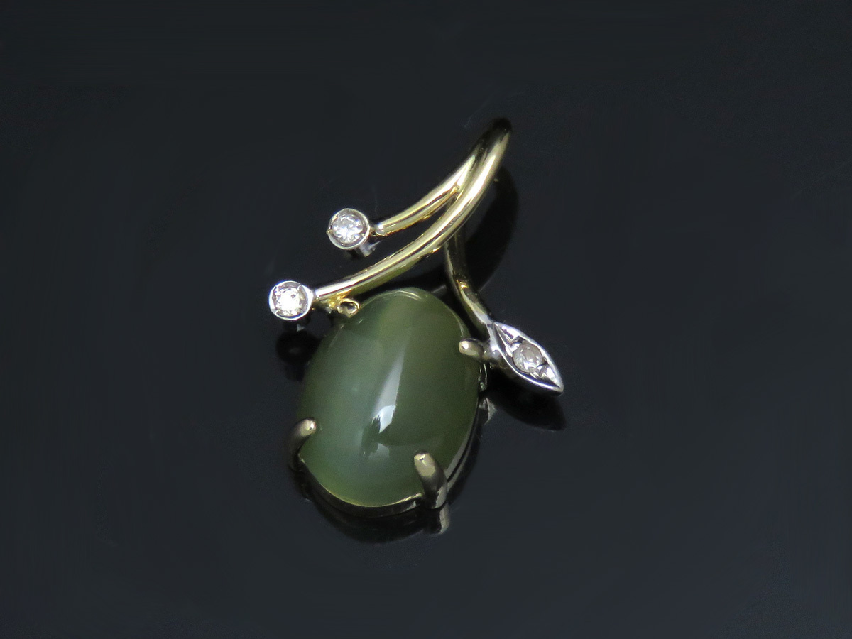 カラーストーン ダイヤ ネックレス ペンダントトップ K14拍卖