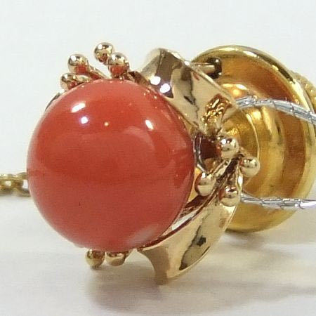 サンゴ 珊瑚 8.2mm タイタック K18拍卖