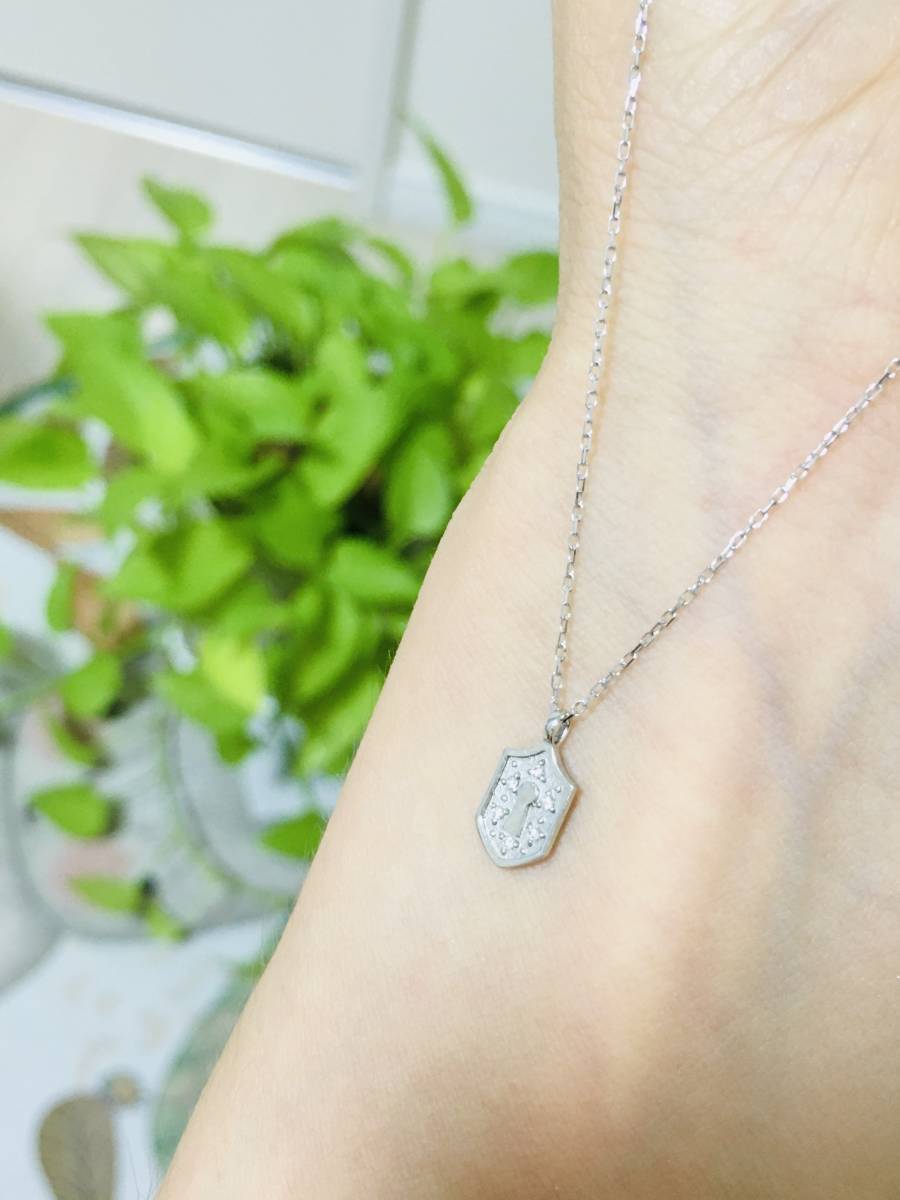 ダイヤモンド 錠 リバーシブル ペンダント ネックレス K18拍卖