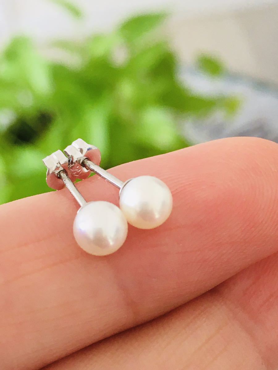 ベビーパール 真珠 ピアス パール Pt850 プラチナ K14拍卖