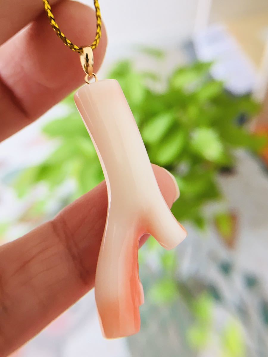 珊瑚 ネックレス ペンダント 未使用品 K18拍卖
