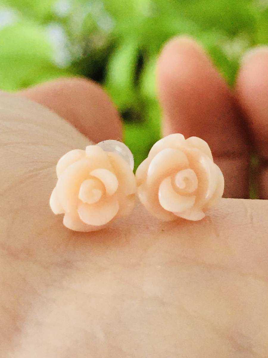 K18 サンゴ 珊瑚 ピアス バラ拍卖