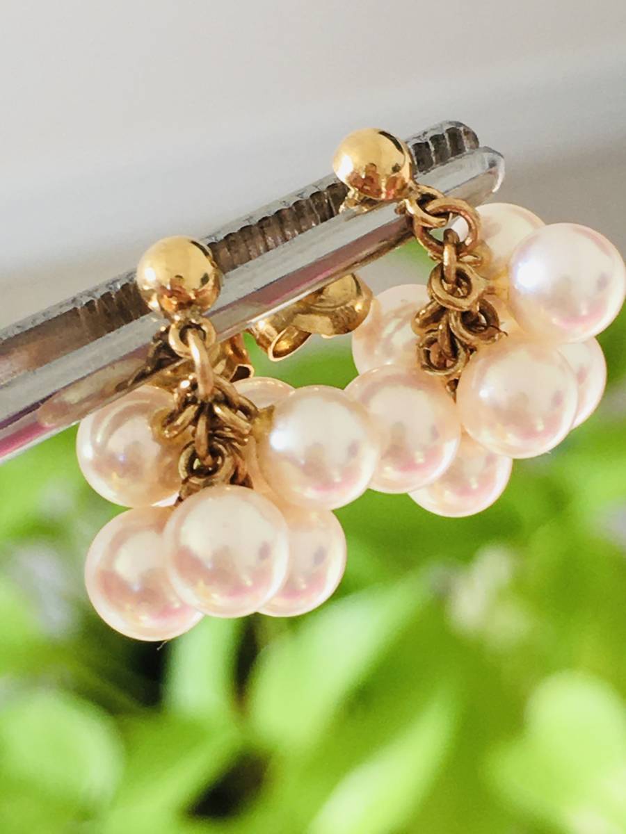 K18 アコヤ真珠 パール ピアス パール拍卖