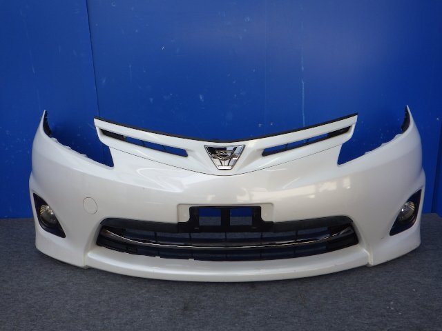 【H】 トヨタ純正 フロントバンパー グリル ロアグリル フォグ付 ACR50W エスティマ アエラス 中期 070 ホワイトパール GSR50W GRS50W 後期拍卖