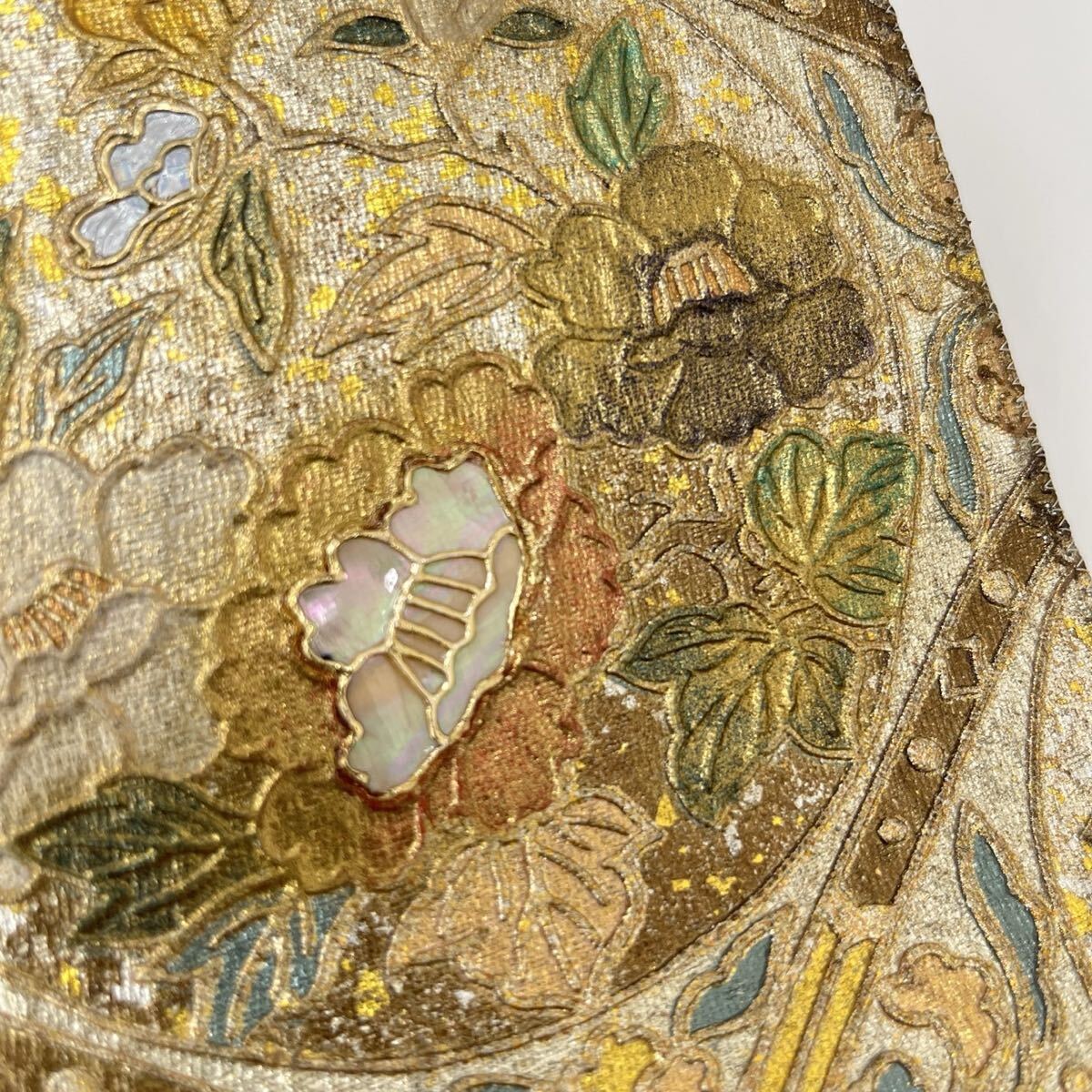 袋帯 螺鈿細工 金箔 箔押し 正絹 着物 F-304拍卖