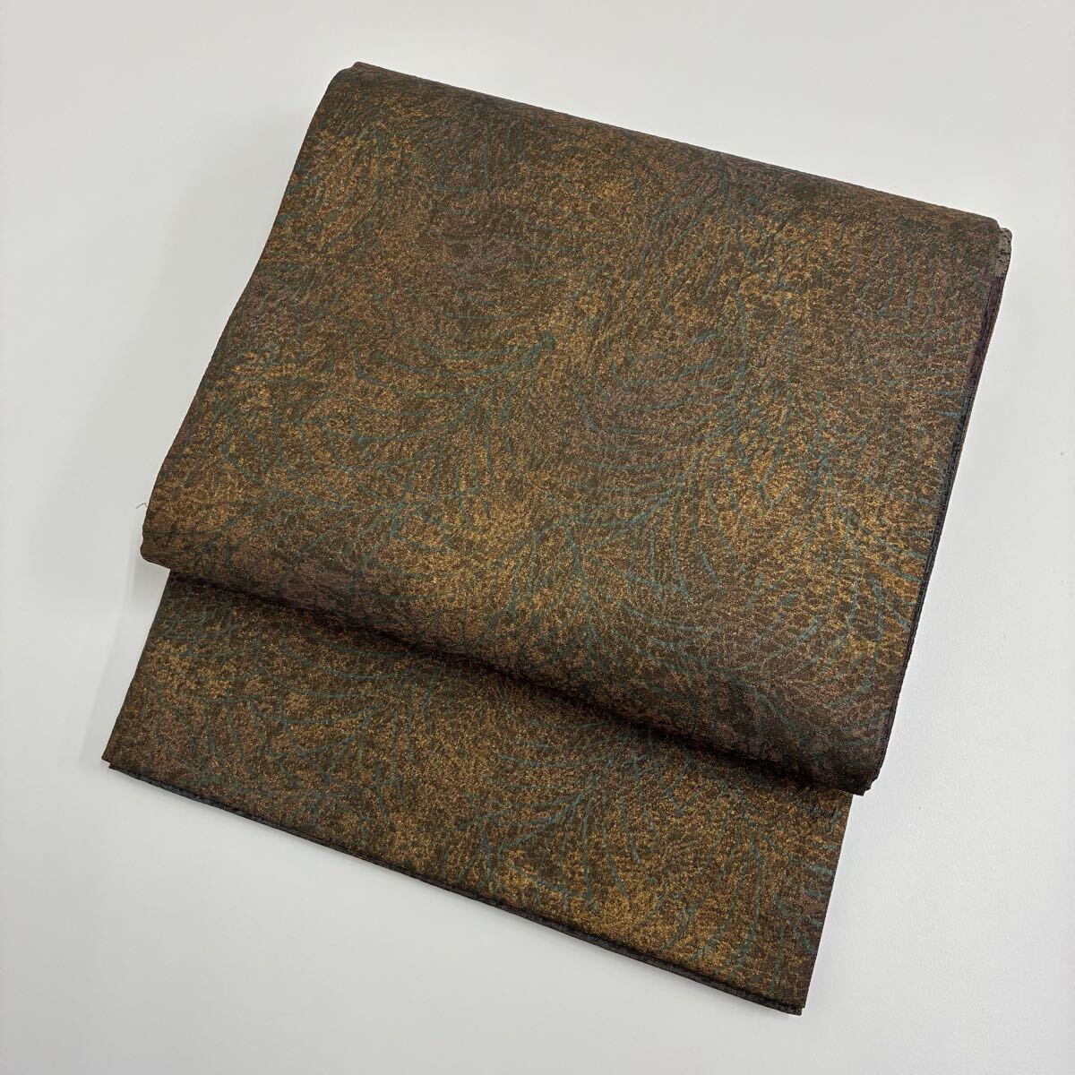 袋帯 正絹 膨れにリーフの織 リバーシブル F-319拍卖