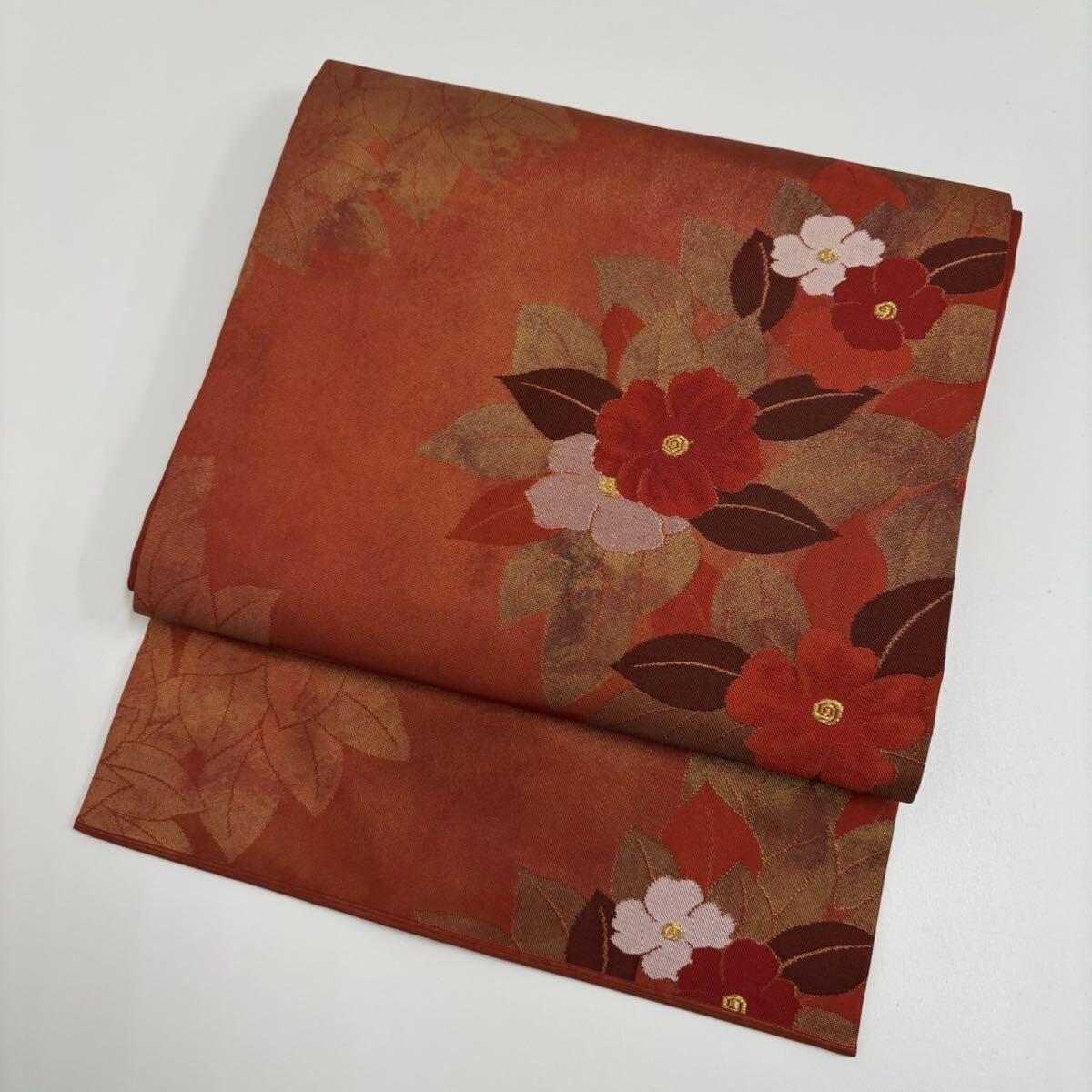 名古屋帯 正絹 田中文子 美しい花 織出し F-647拍卖