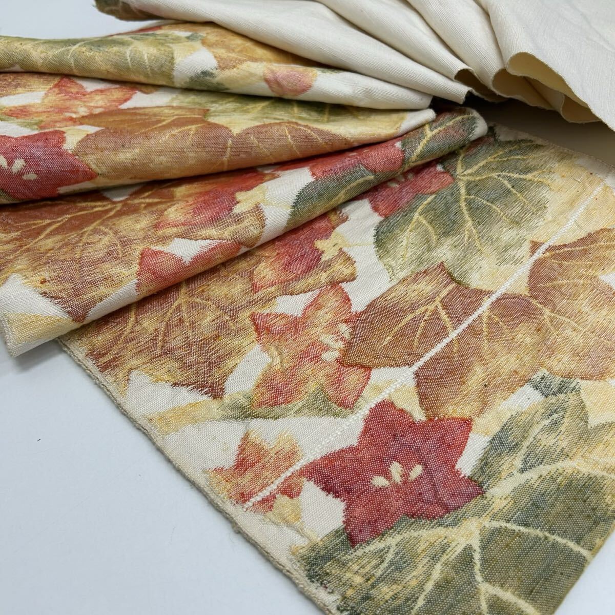 名古屋帯 正絹 美しい織出し 紬 八寸 F-667拍卖