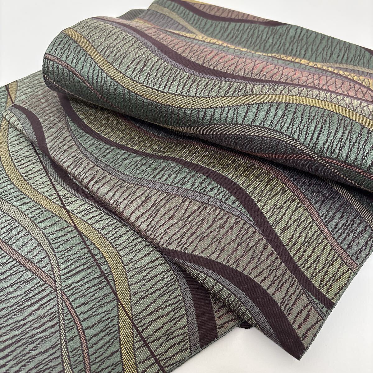 名古屋帯 本場筑前博多帯 上品な織出し 八寸 正絹 着物 F-919拍卖